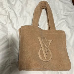 Victoria’s Secret teddy sherpa tote bag
